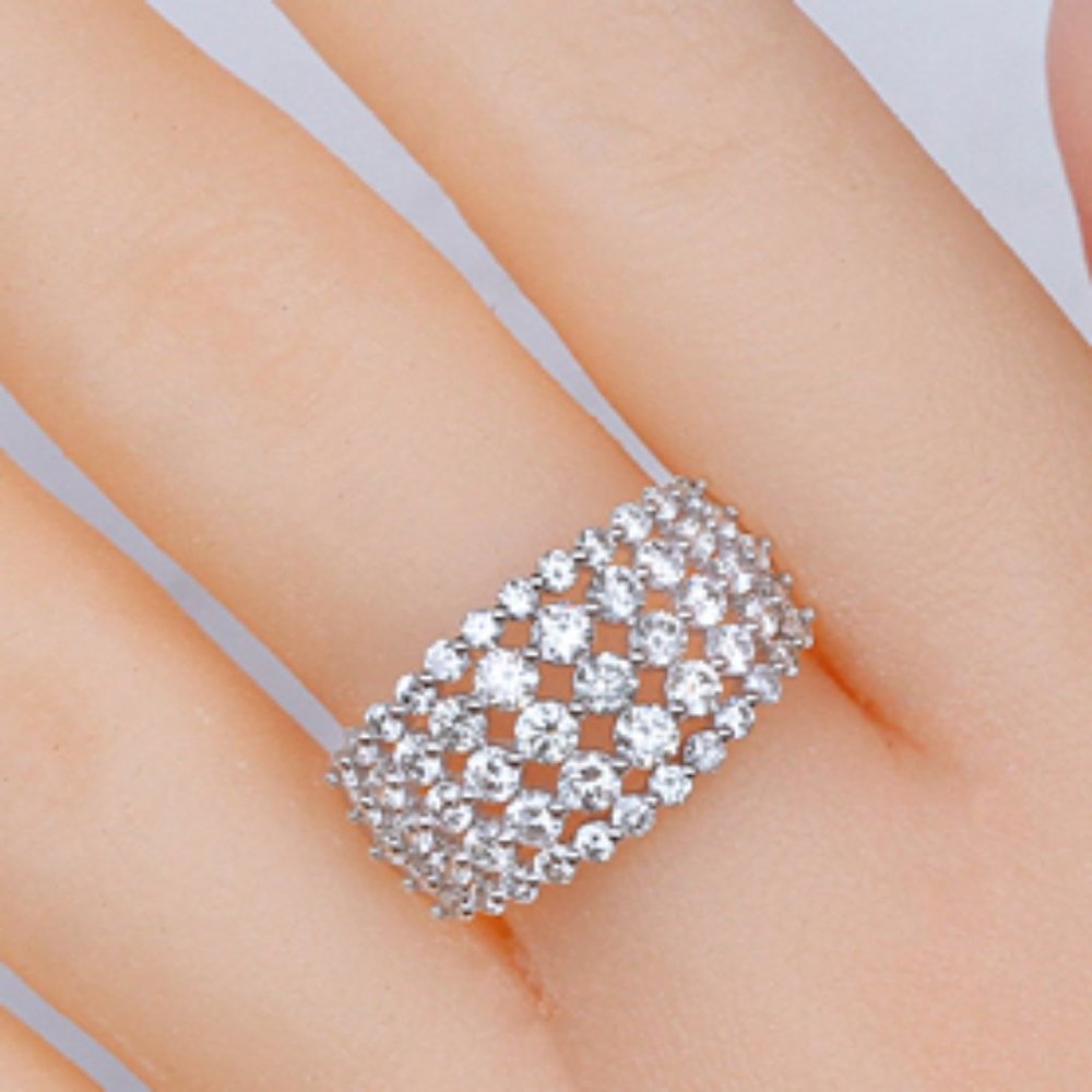 New Round Cut 925 Silver Wedding Ring - Picture 2 of 5